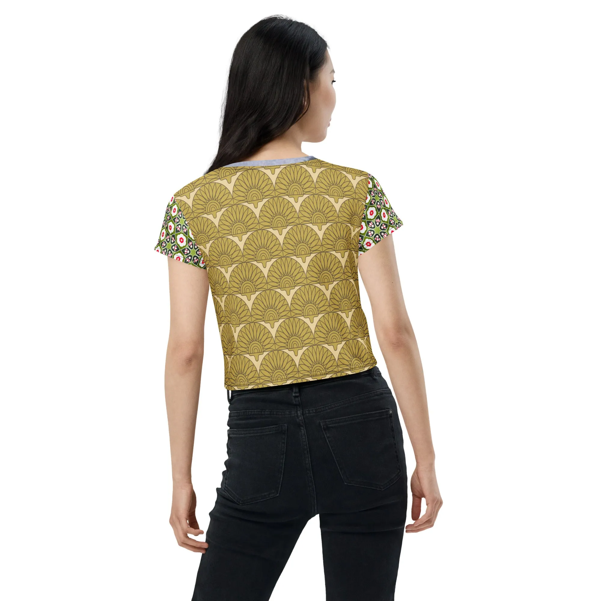 Kyoto Gardens Short Sleeve AOP Crop Tee