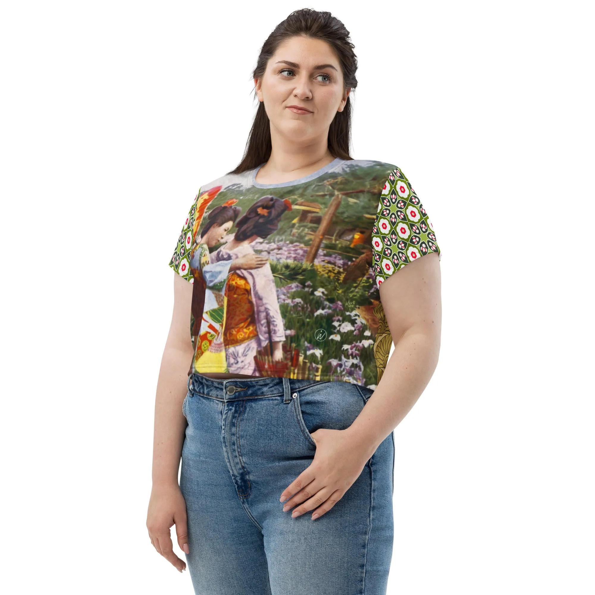 Kyoto Gardens Short Sleeve AOP Crop Tee