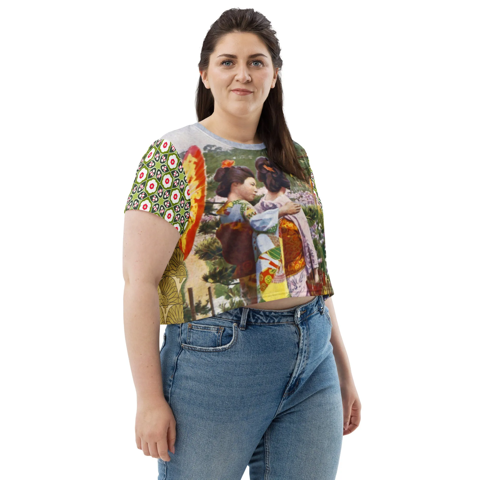 Kyoto Gardens Short Sleeve AOP Crop Tee