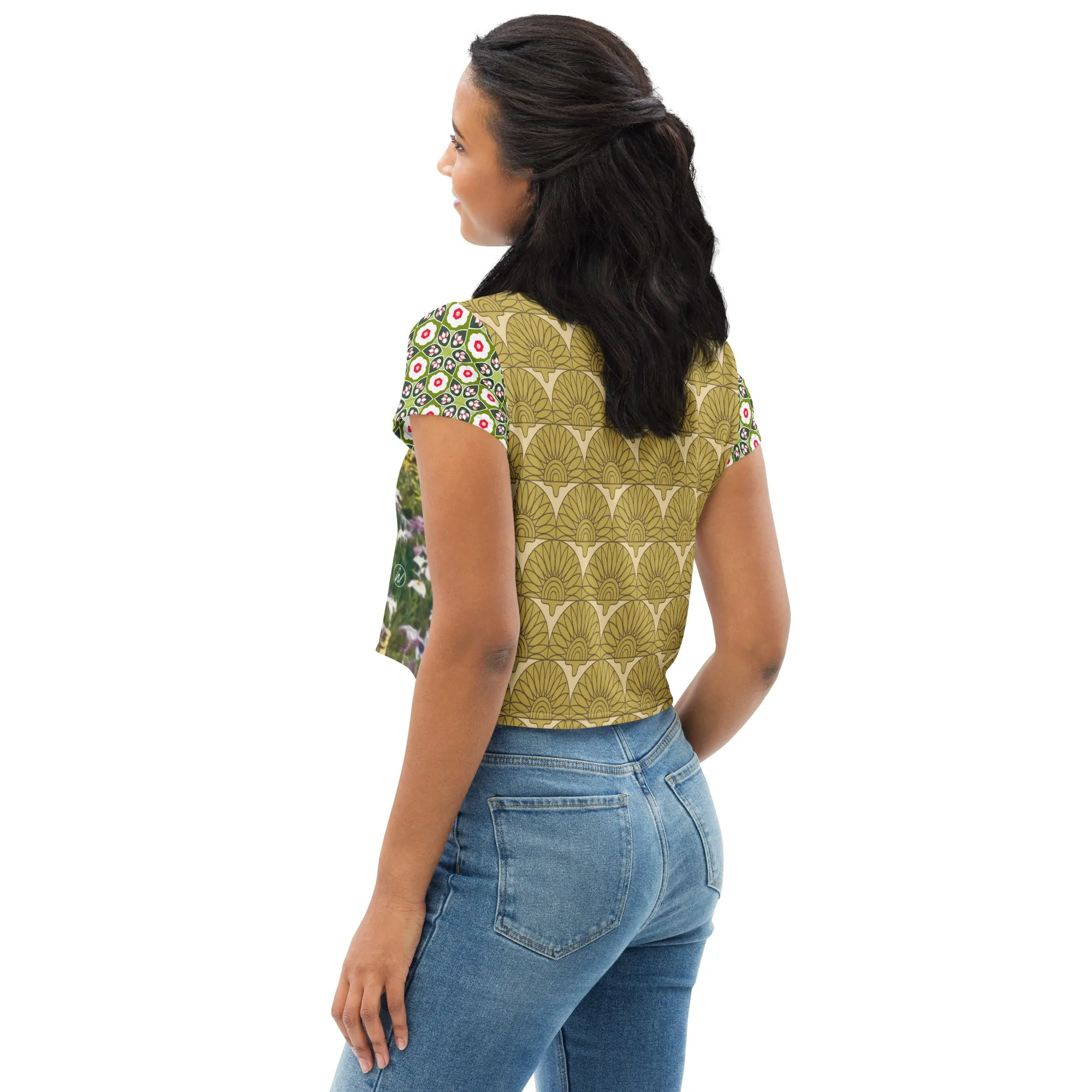 Kyoto Gardens Short Sleeve AOP Crop Tee