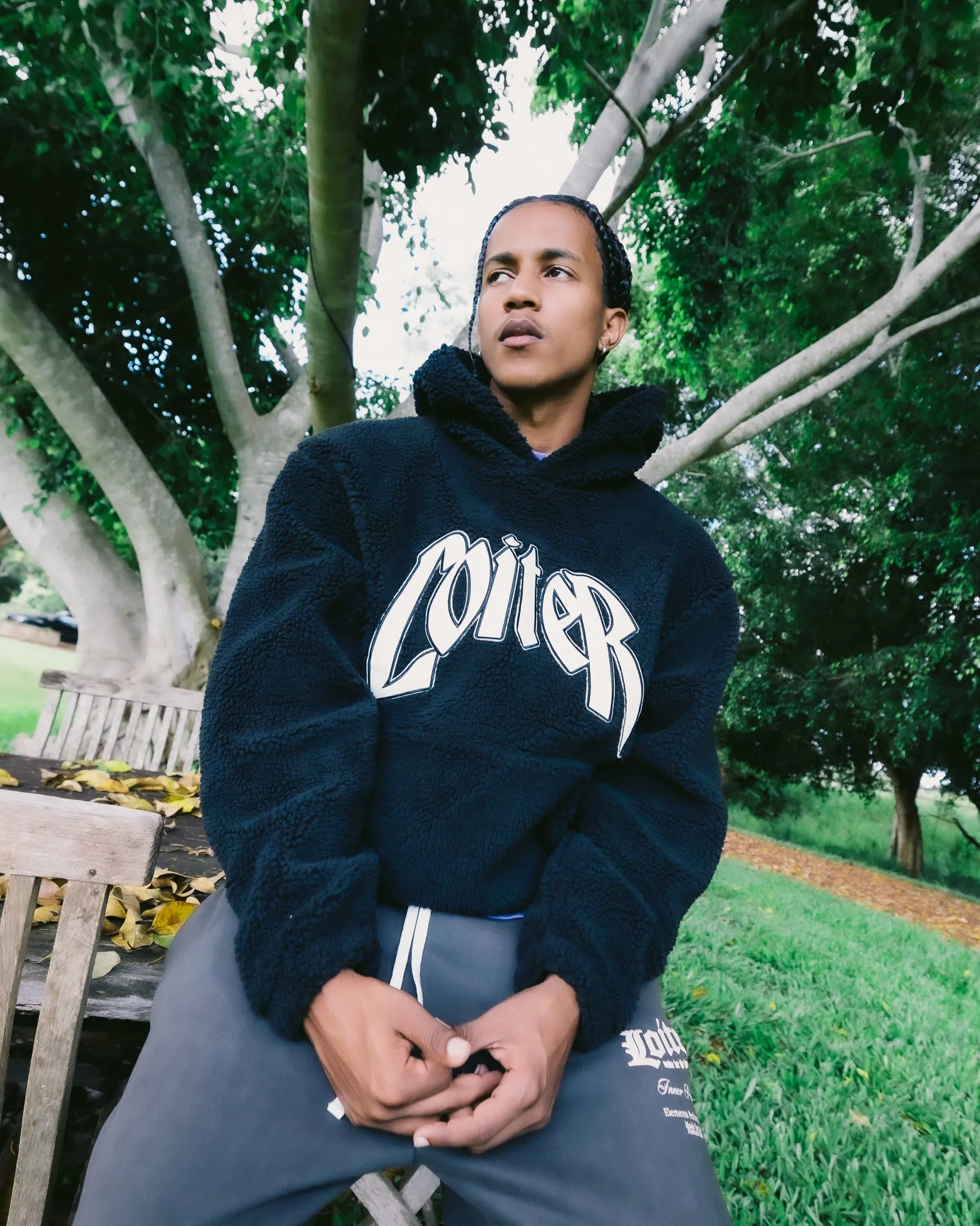 Loiter Sherpa Hoodie Black