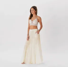 Lotus and Luna Cream Shipwrecked Maxi Skirt