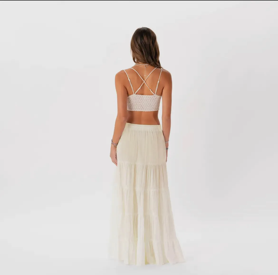 Lotus and Luna Cream Shipwrecked Maxi Skirt