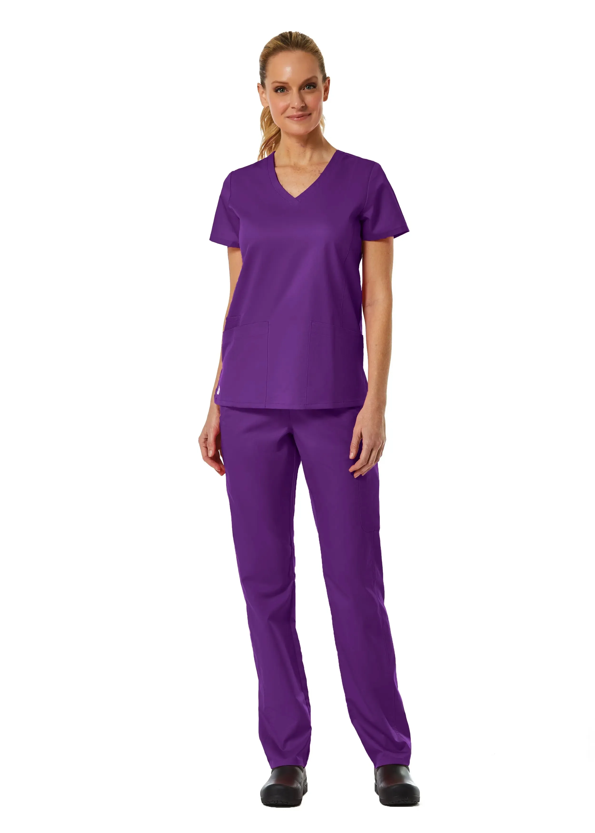 Maevn Back Mesh Panel Shaped V-Neck Top