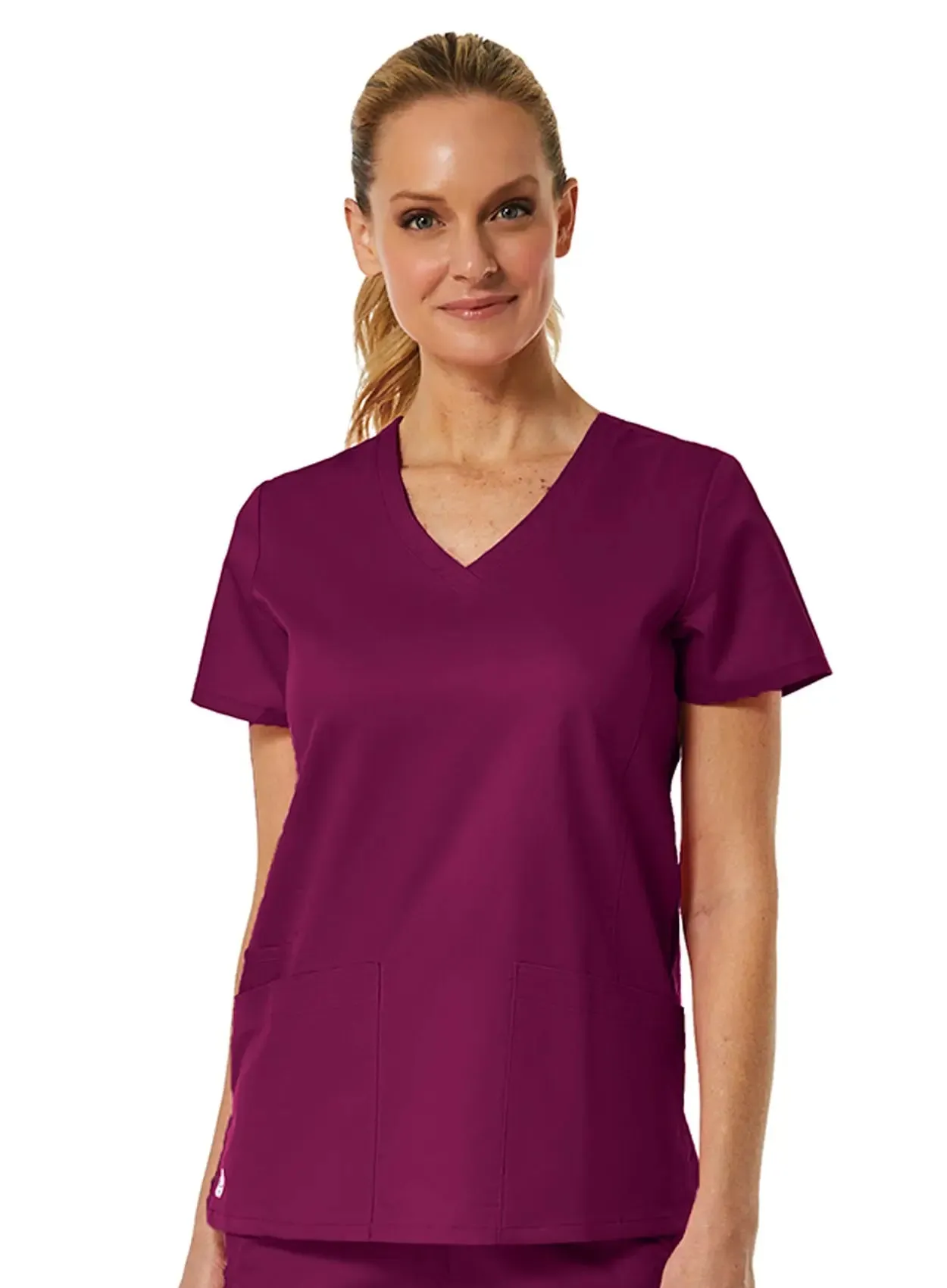 Maevn Back Mesh Panel Shaped V-Neck Top