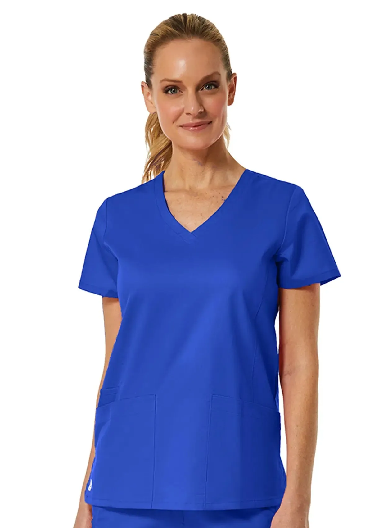Maevn Back Mesh Panel Shaped V-Neck Top