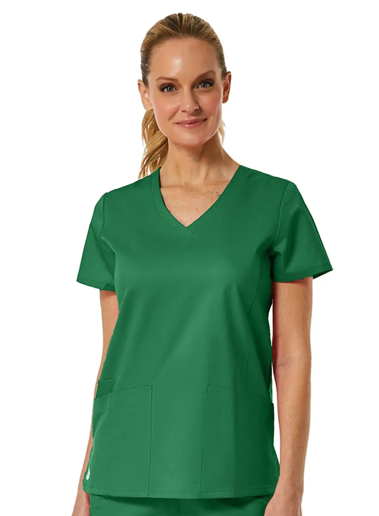 Maevn Back Mesh Panel Shaped V-Neck Top