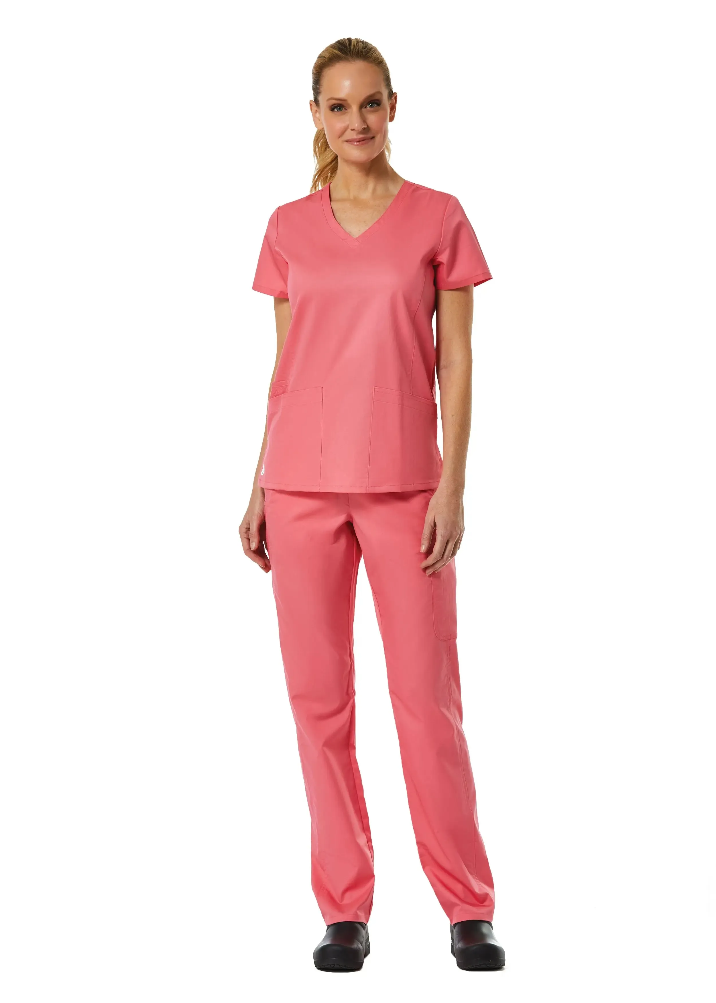 Maevn Back Mesh Panel Shaped V-Neck Top