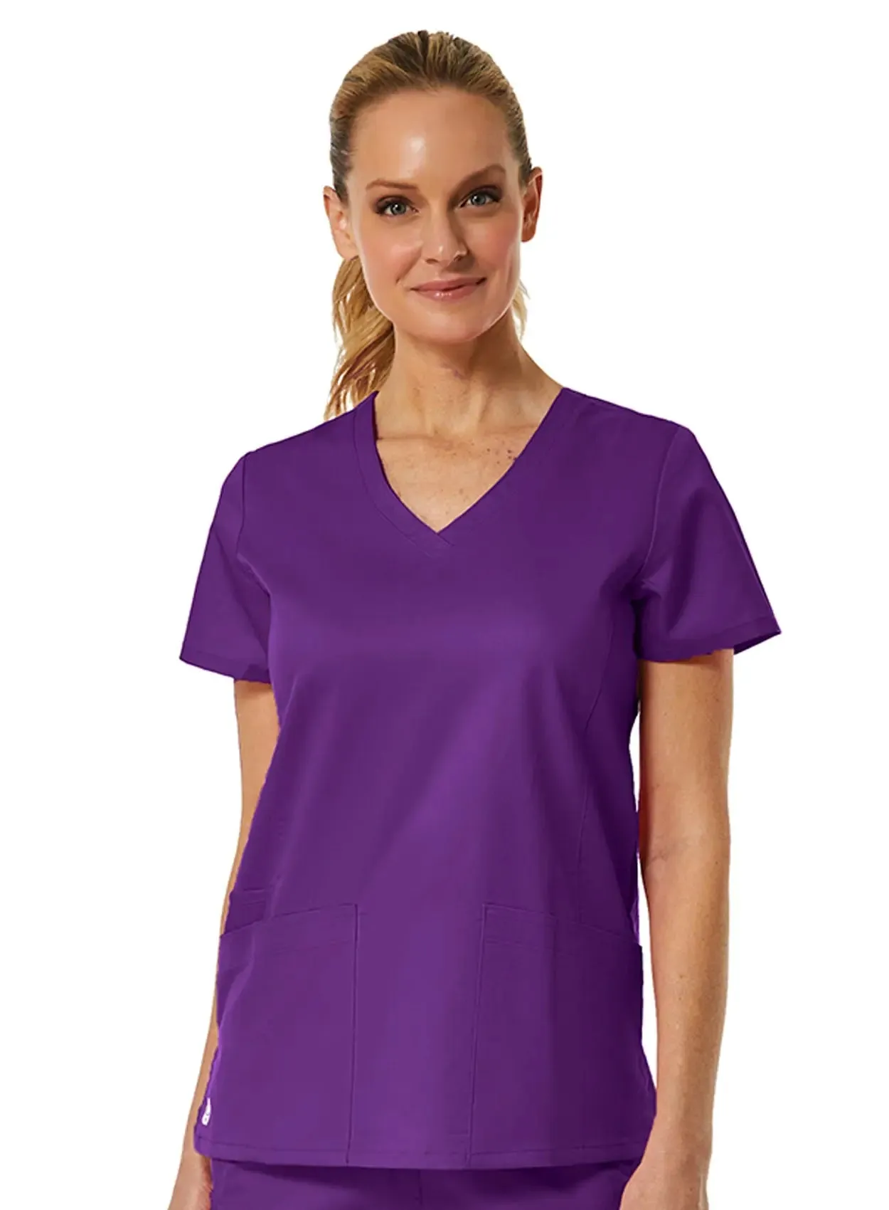 Maevn Back Mesh Panel Shaped V-Neck Top