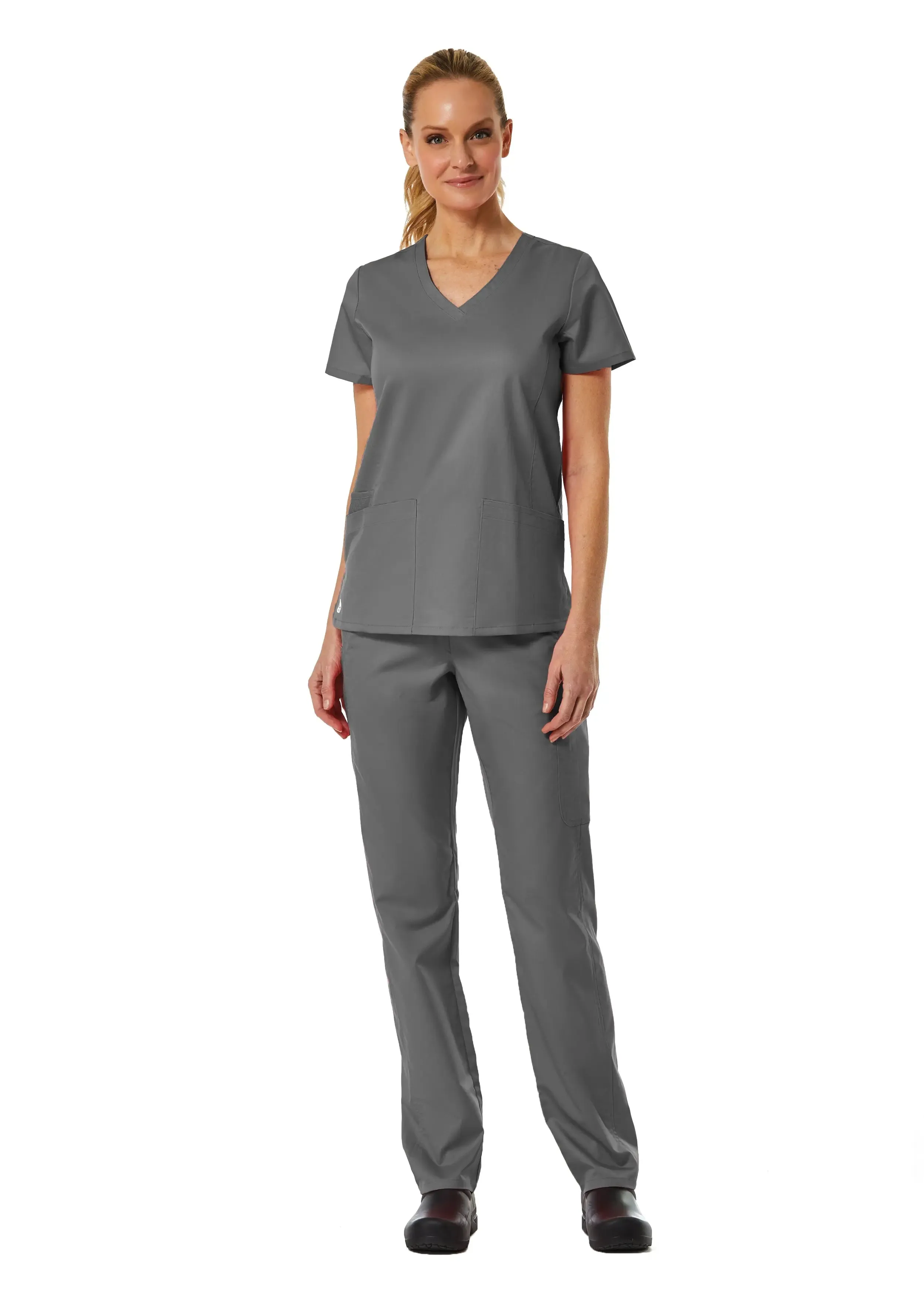 Maevn Back Mesh Panel Shaped V-Neck Top