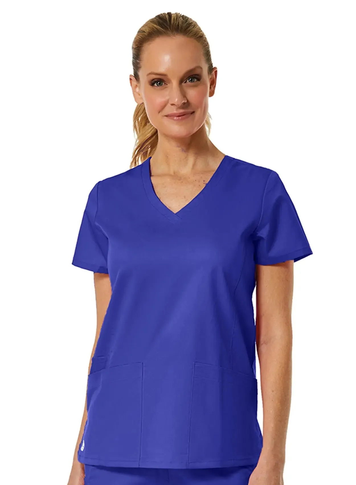 Maevn Back Mesh Panel Shaped V-Neck Top