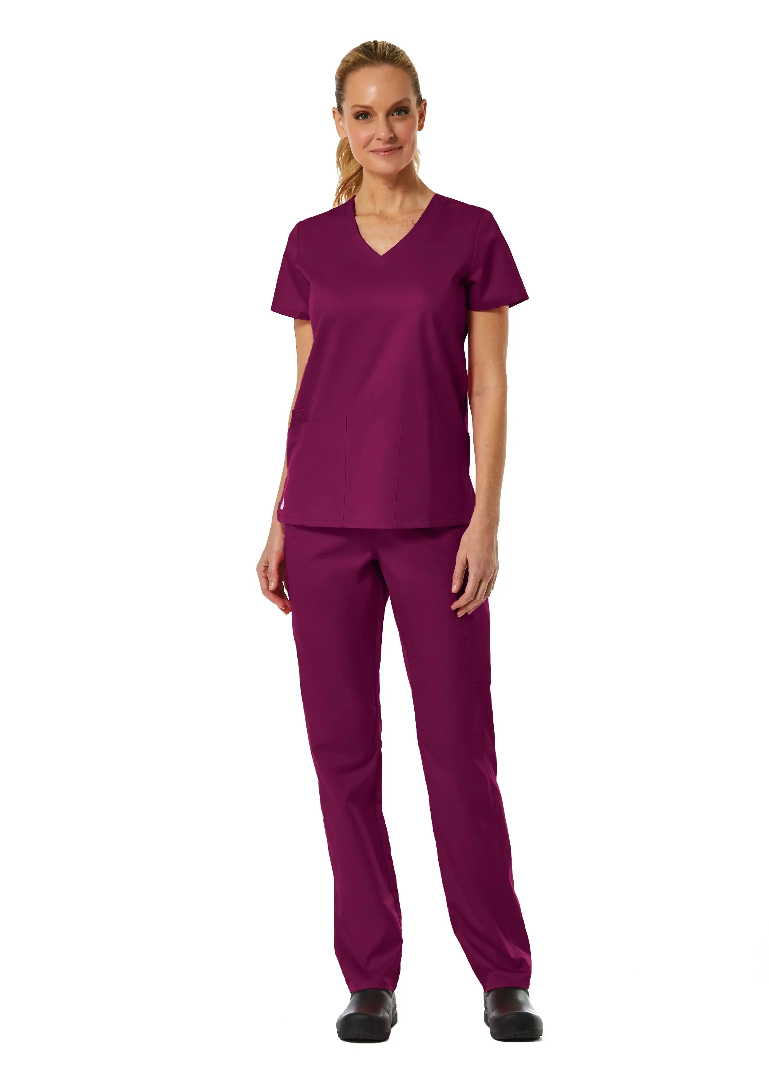 Maevn Back Mesh Panel Shaped V-Neck Top