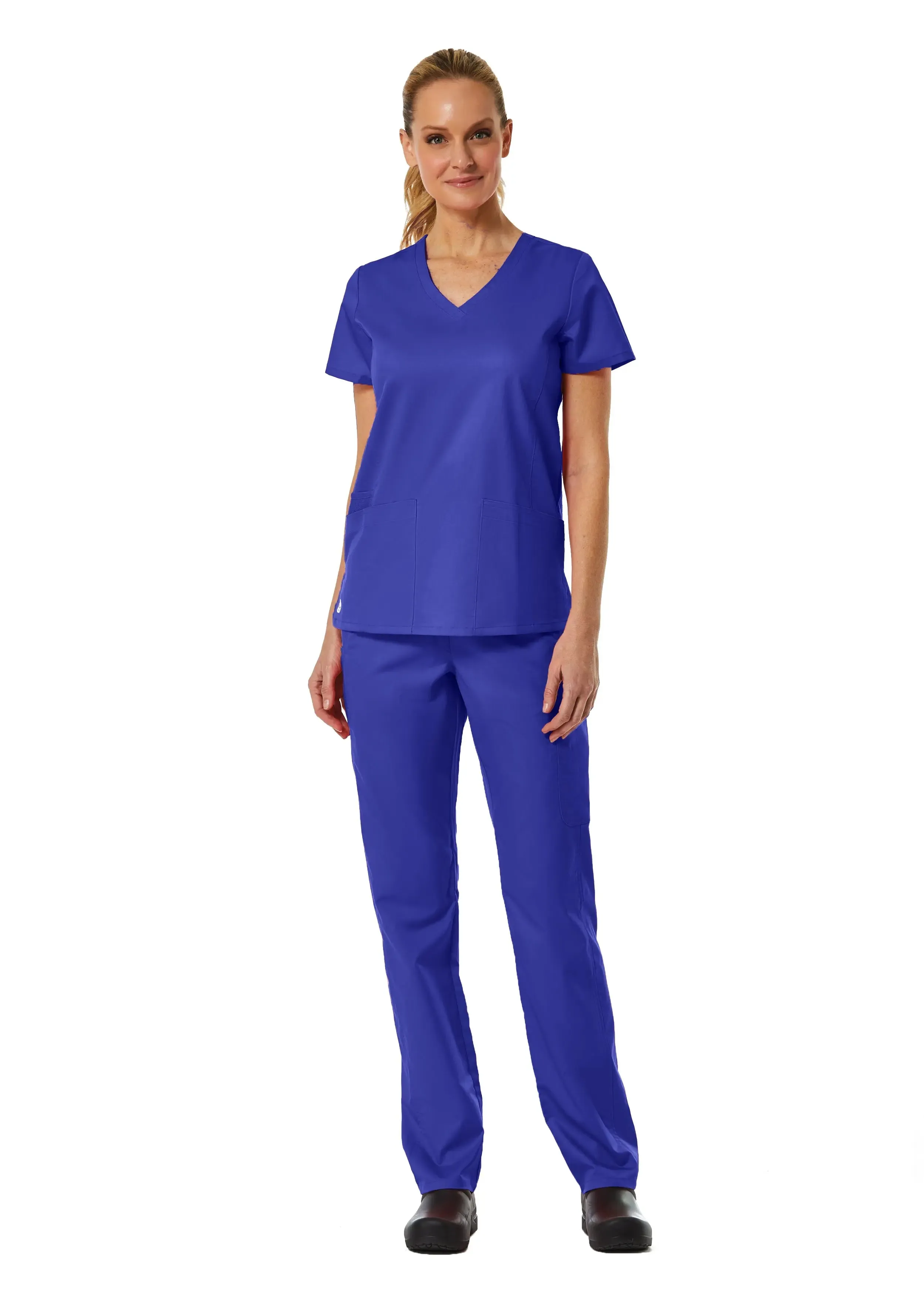 Maevn Back Mesh Panel Shaped V-Neck Top
