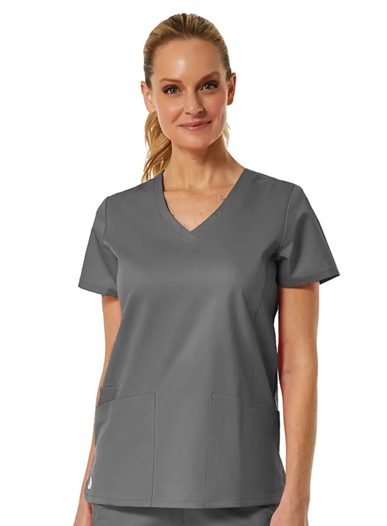 Maevn Back Mesh Panel Shaped V-Neck Top
