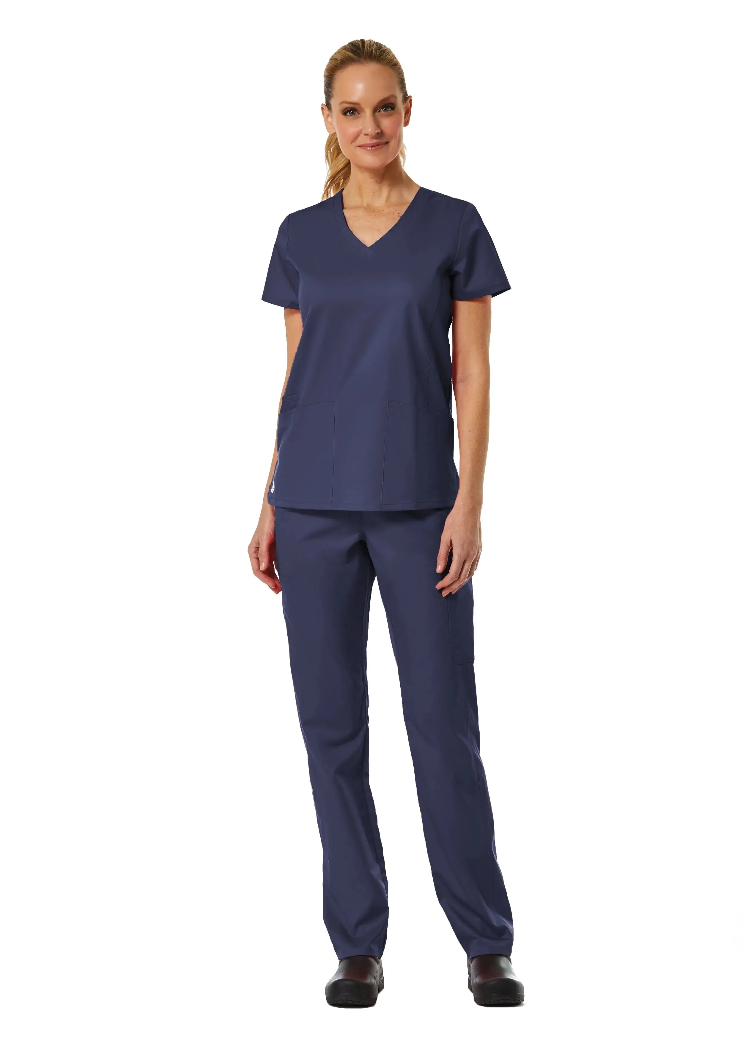 Maevn Back Mesh Panel Shaped V-Neck Top