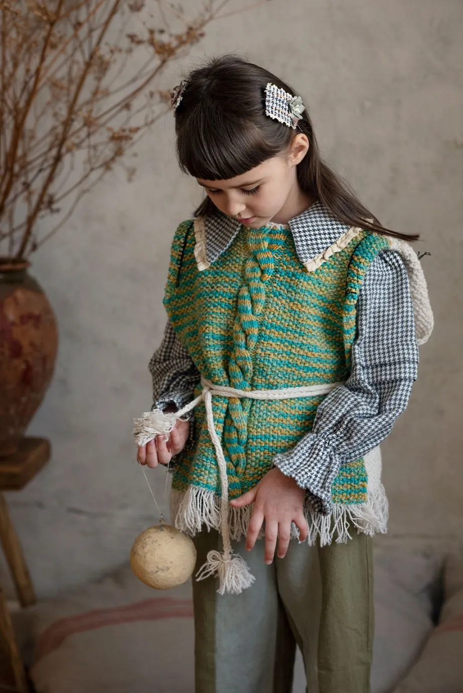 Majula Handmade Autumn Grass Vest - 5/7Y, 8/10Y