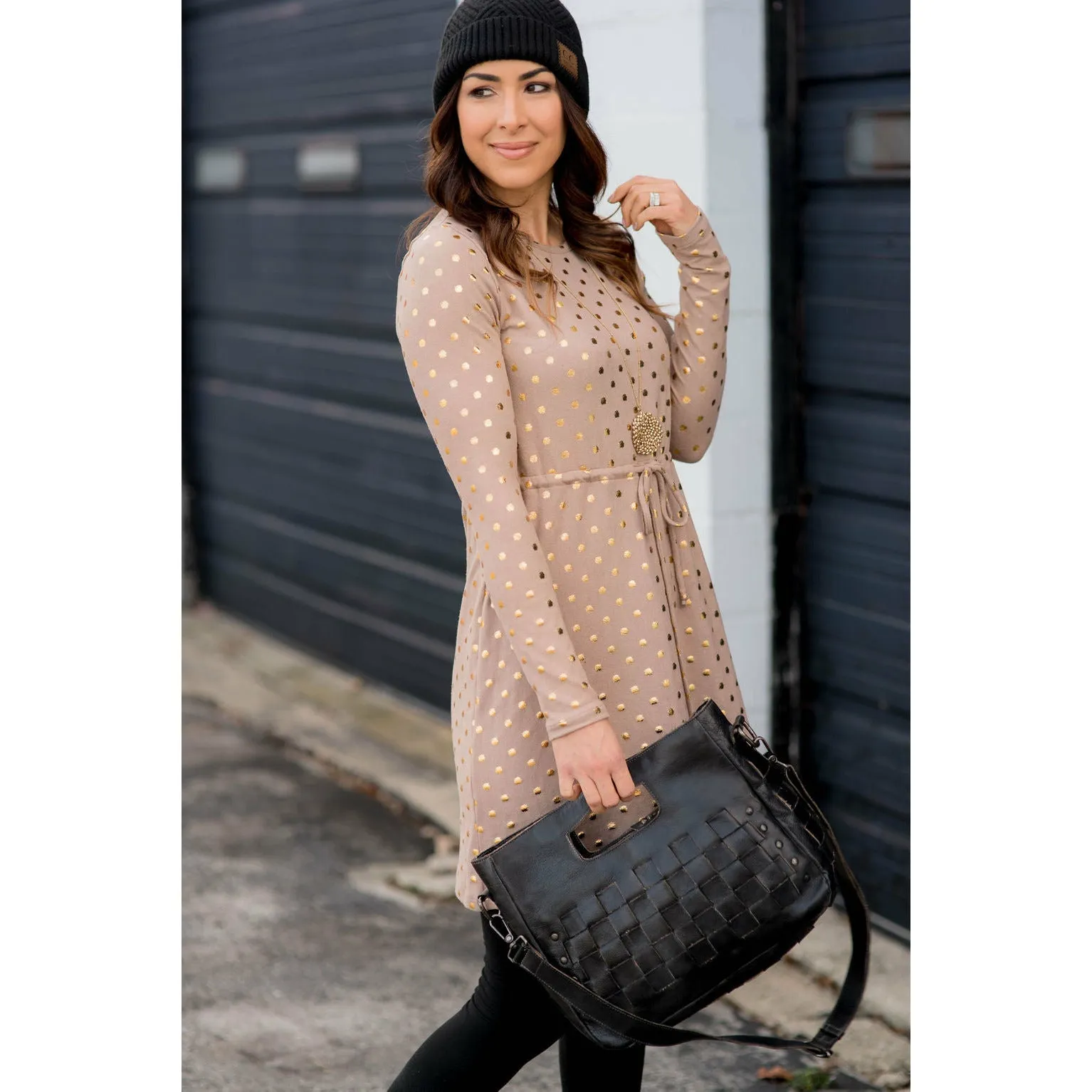 Metallic Dot Dress
