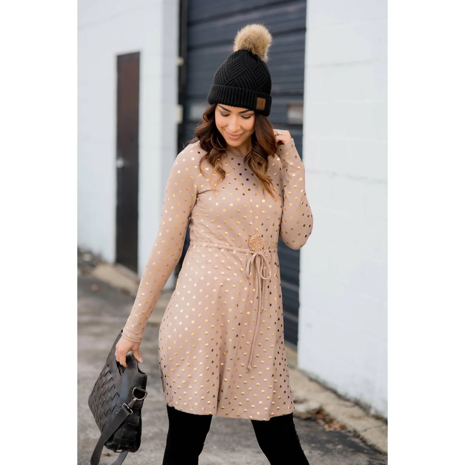 Metallic Dot Dress