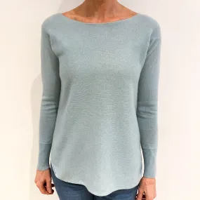 Mint Green Cashmere Batwing Crew Neck Jumper Small