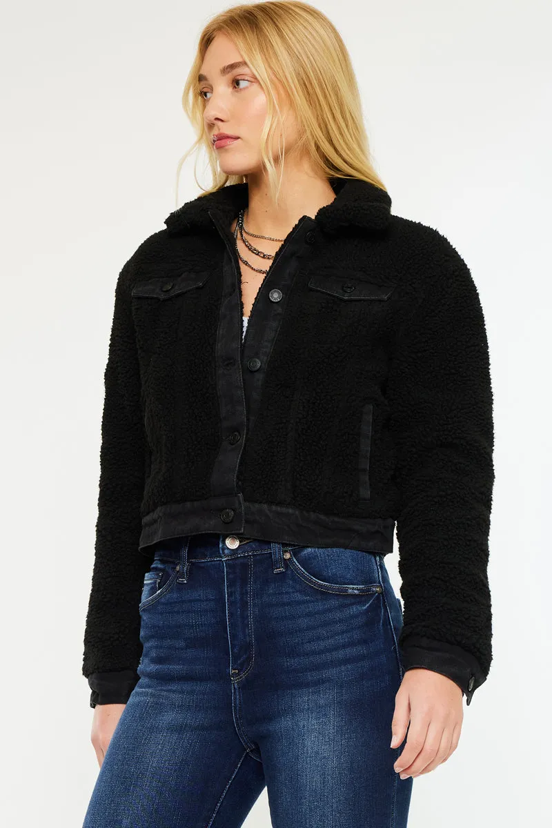 Monet Cropped Sherpa Jacket