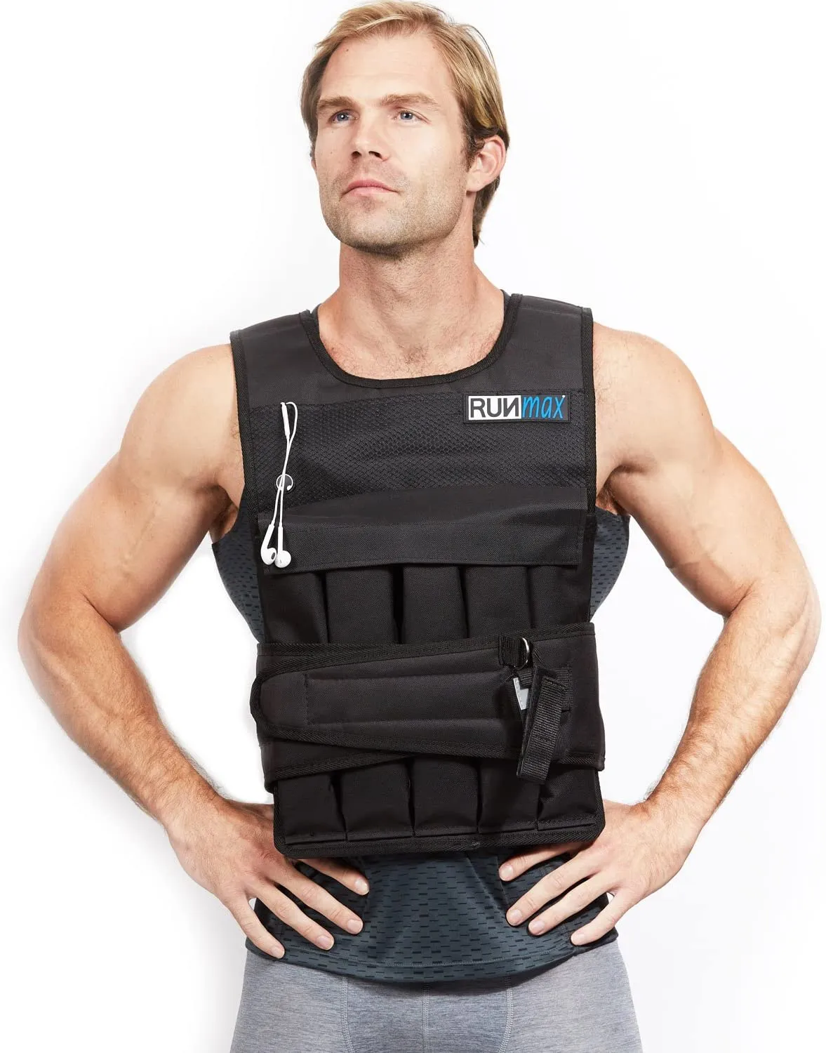 New RUNFast/Max Adjustable Weighted Vest, 40 Lbs, removable weights,  one size fits most!