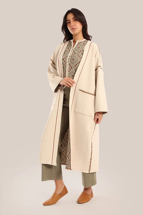 Oversized reversible quilted coat