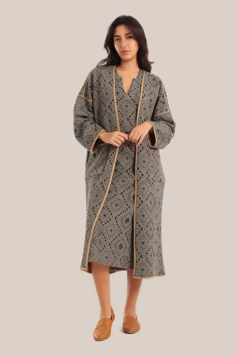 Oversized reversible quilted coat