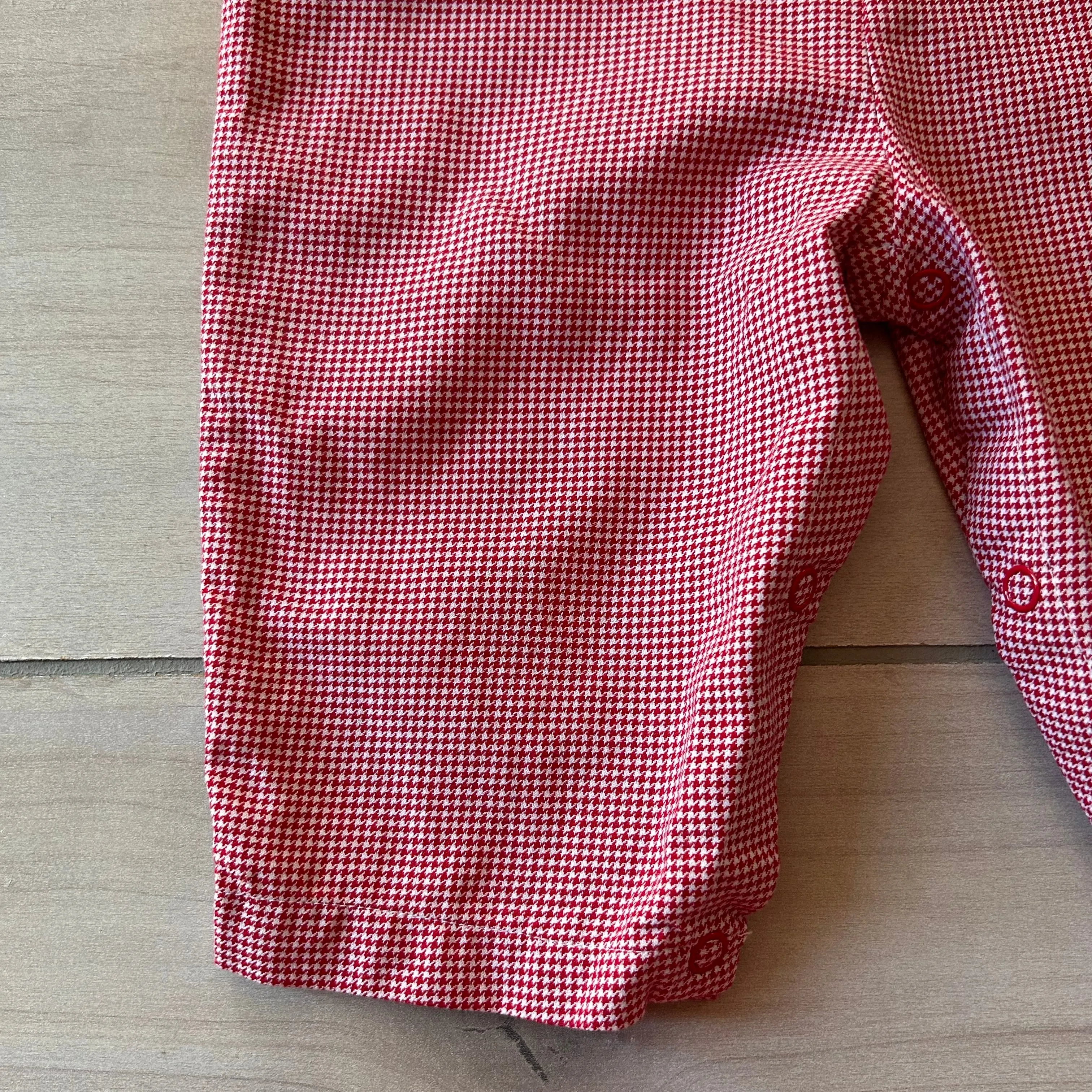 Petit Ami Red Stocking Smocked Romper