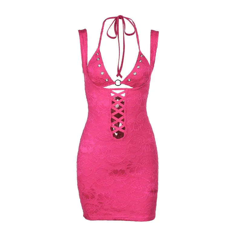 Pink Horizon Backless Bodycon Mini Dress