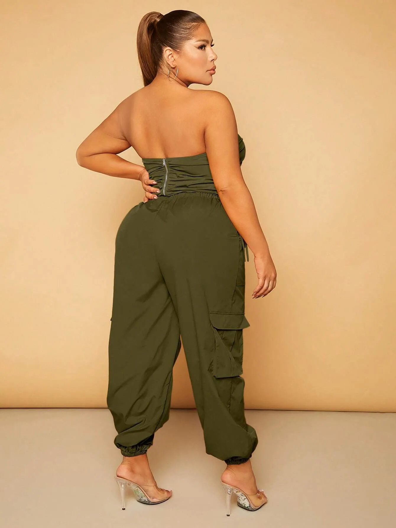 Plus Size Drawstring Waist Cargo Pants