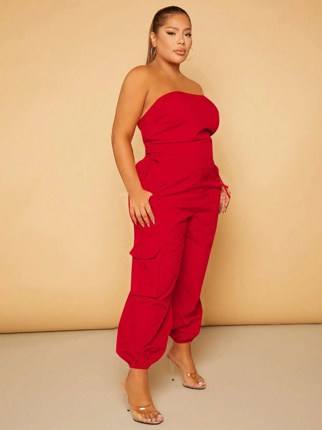 Plus Size Drawstring Waist Cargo Pants