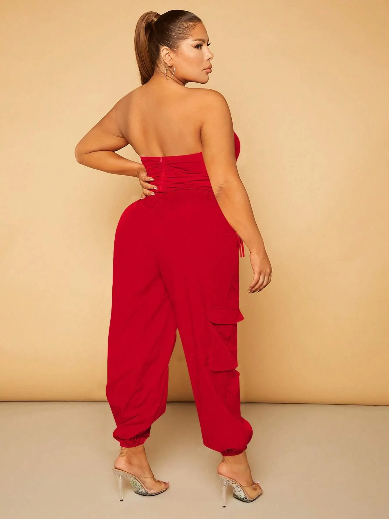 Plus Size Drawstring Waist Cargo Pants