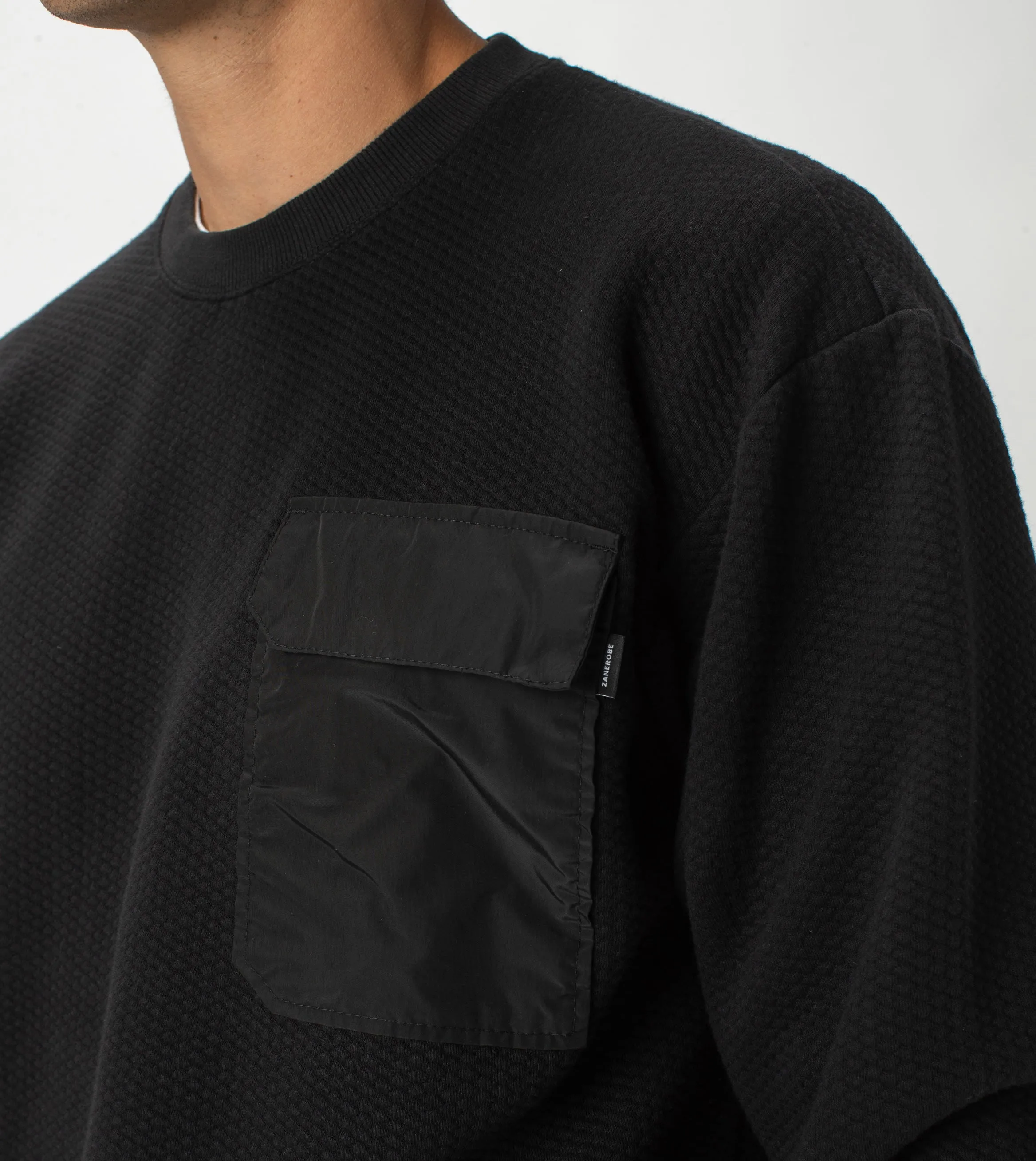 Quilt Lowgo Crew Sweat Black