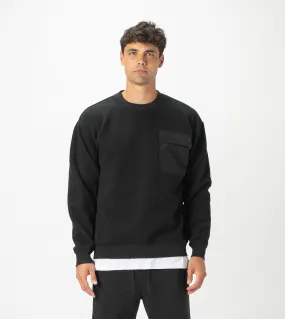 Quilt Lowgo Crew Sweat Black