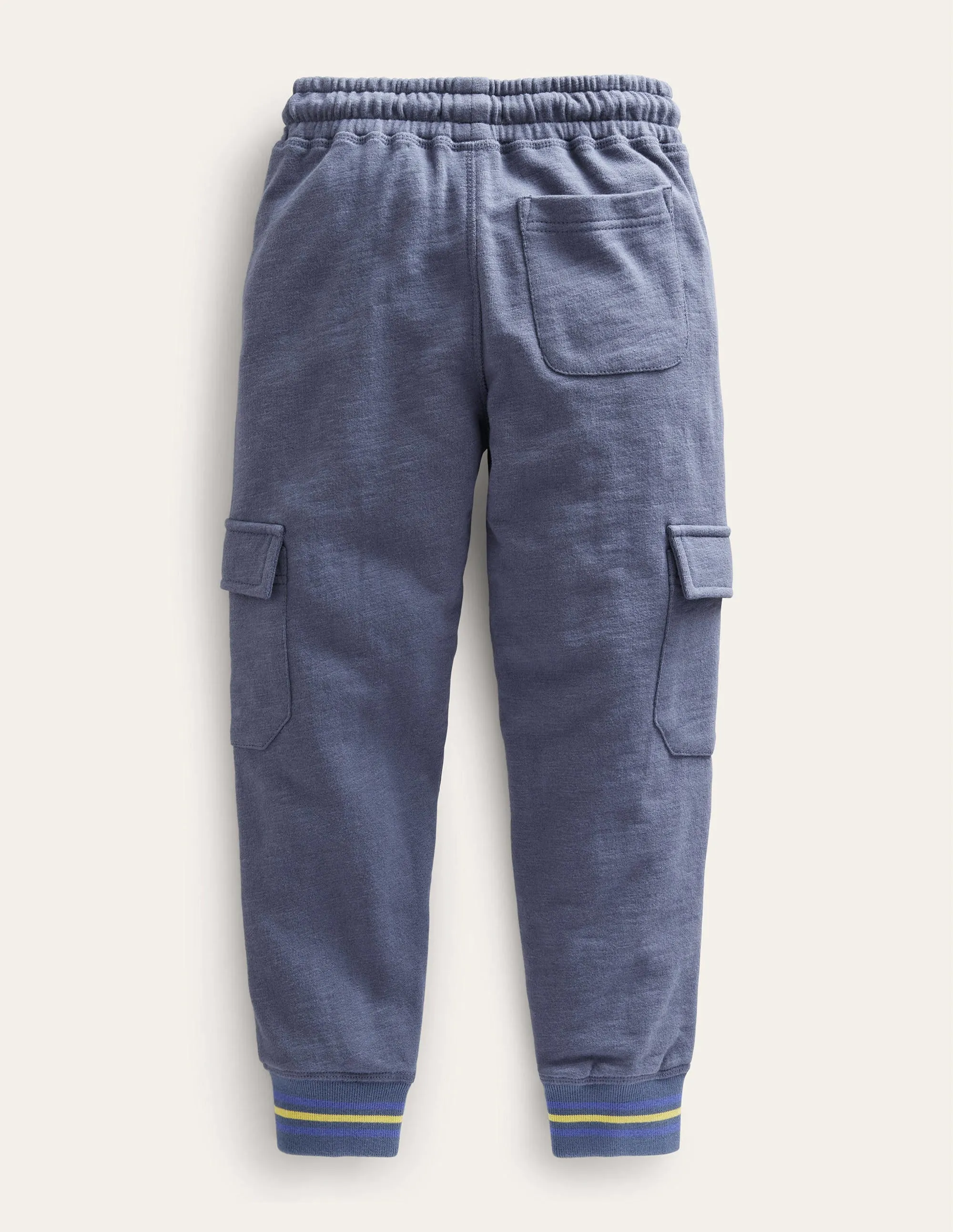 Slub Cargo Joggers-Robot Blue