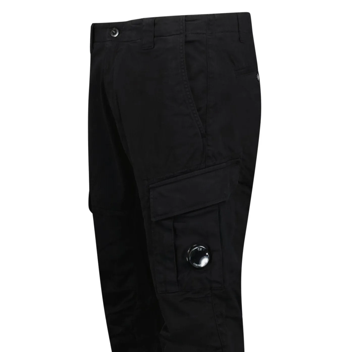 Stretch Sateen Ergonomic Lens Double Cargo Pants Black