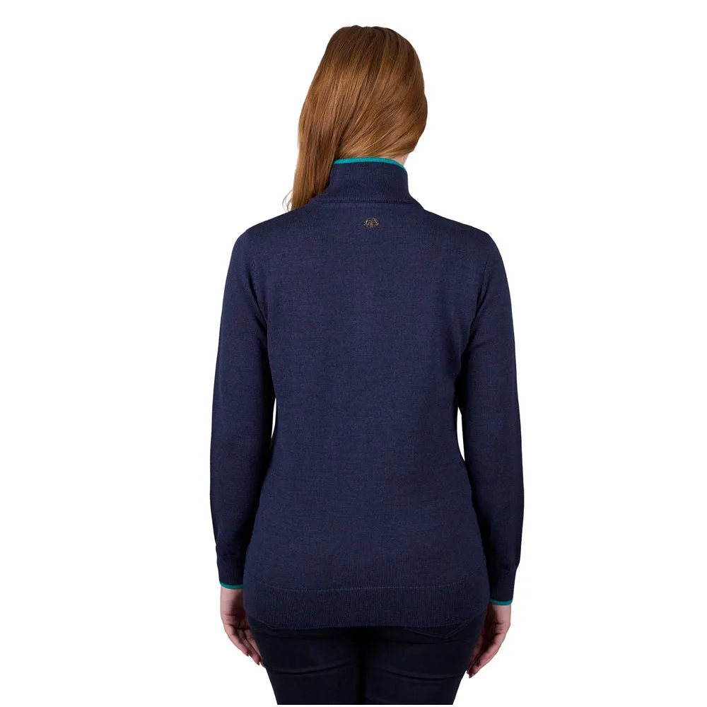 Thomas Cook Womens 1/4 Zip Jumper | Jeanette | Navy Marle