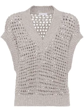V-neck knitted vest