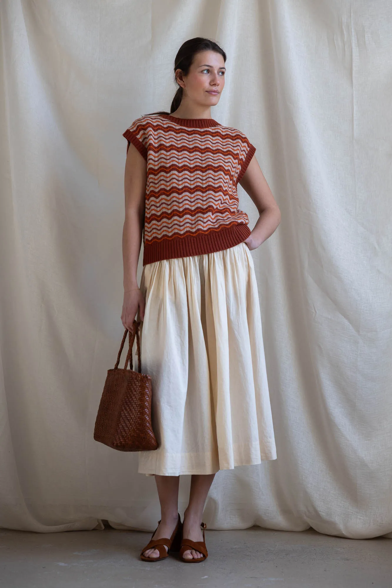 Vest - Wave Stripe Knitted