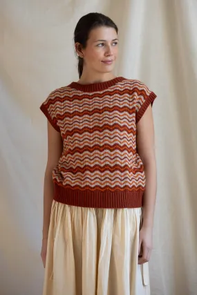 Vest - Wave Stripe Knitted