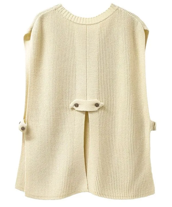 Vest with knitted design between rice paddies 24W425