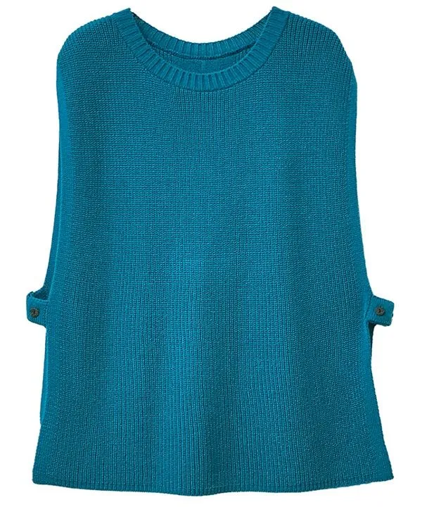 Vest with knitted design between rice paddies 24W425
