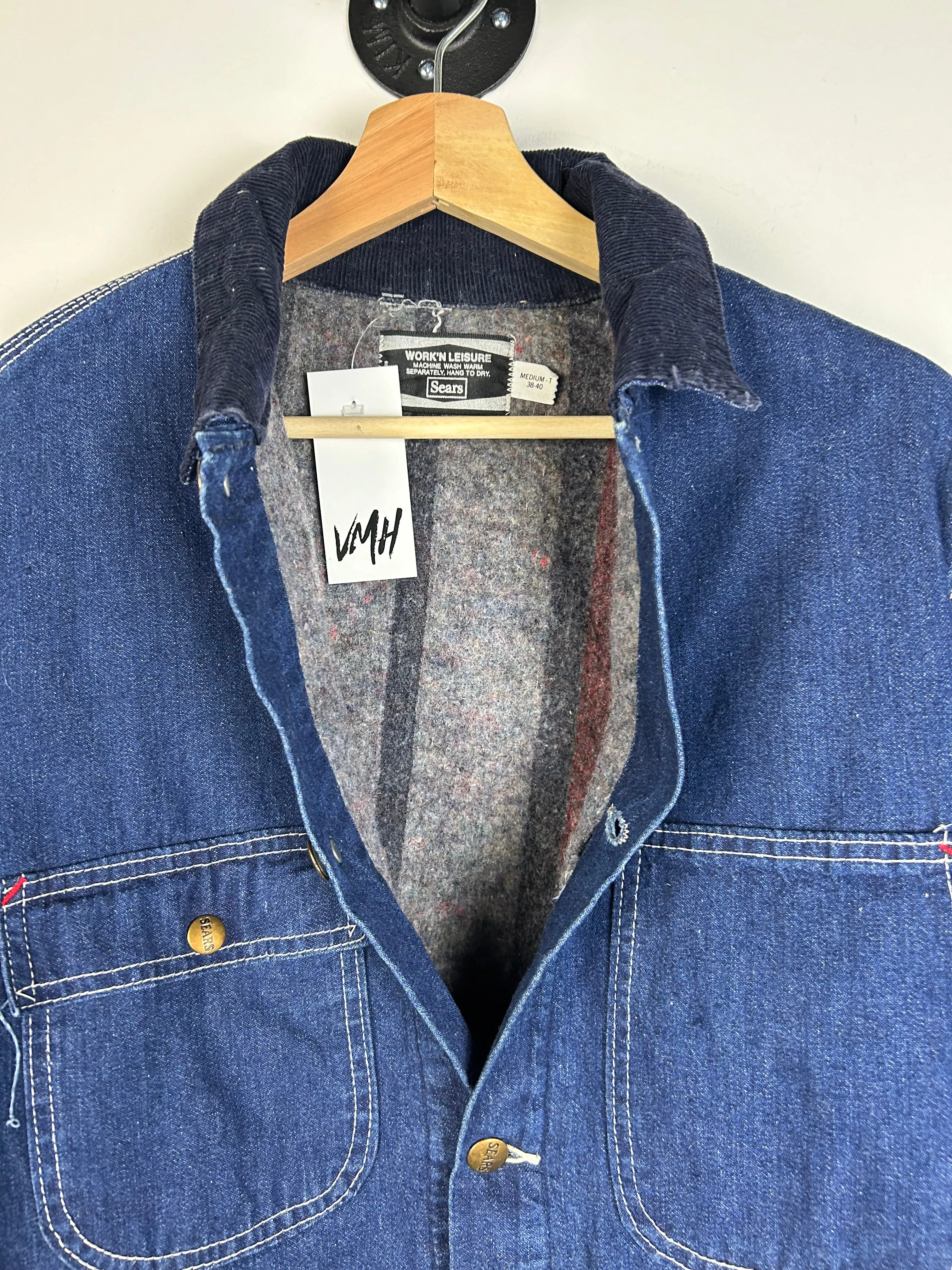 Vintage 70's Sears Chore Blue Denim Jacket