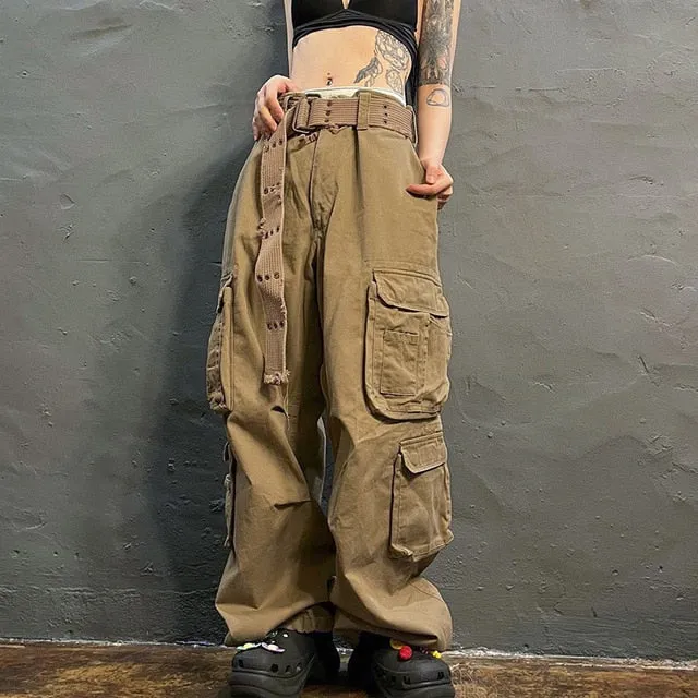 Vintage 90s Style Low Waist Cargo Pant For Women