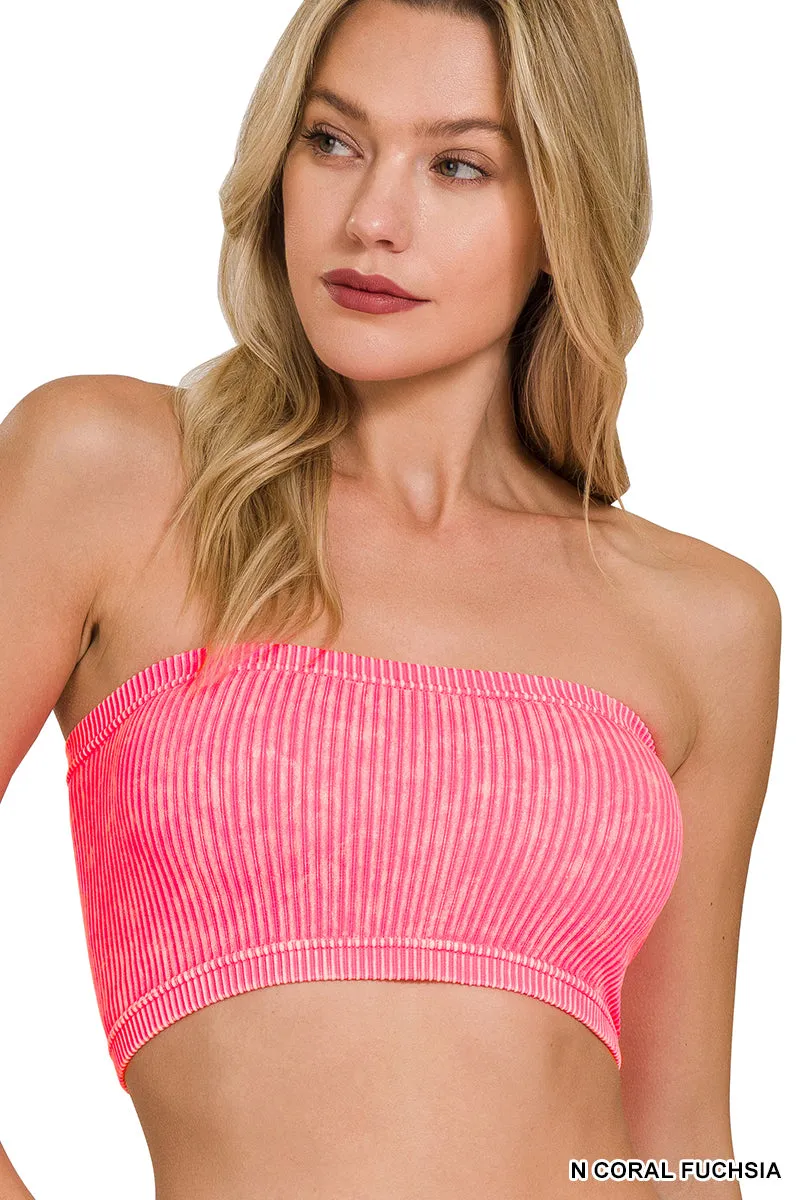 Washed Ribbed Tube Top