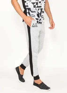 White & Black Terry Joggers