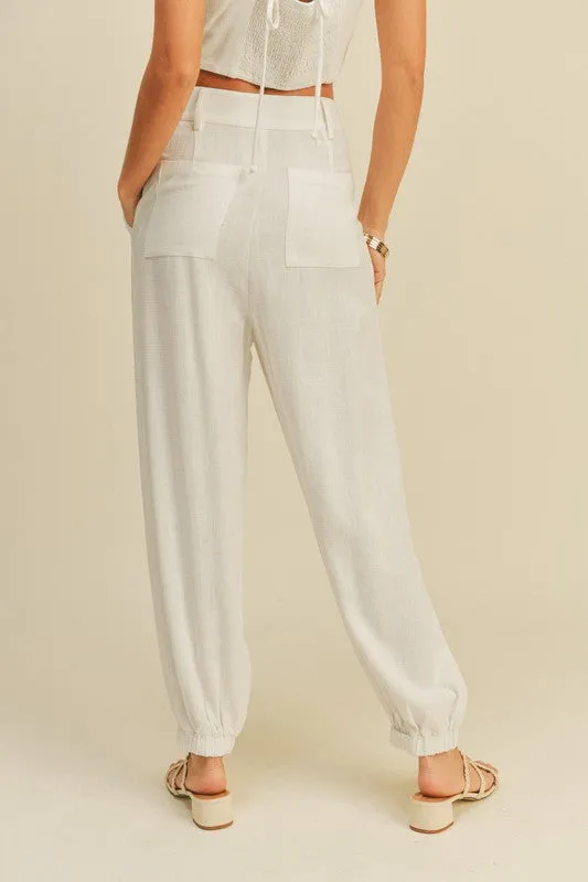 White Linen Trouser Pants