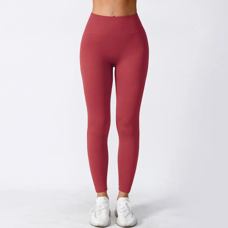 Women's Tight High Elastic Running Sports Thread High Waist Yoga Pants