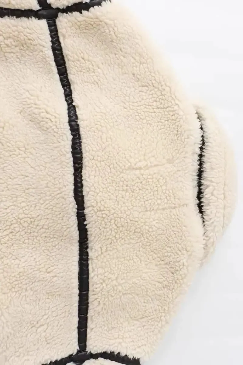 Women's White Sherpa Fleece Jacket